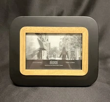 Sicura Signature Series All Wood Picture Frame 4x6 NEW Black & Natural Wood