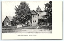 c1906 BLOOMING GLEN PA LOOKING TOWARDS THE CHAPEL UNDIVIDED POSTCARD P4098