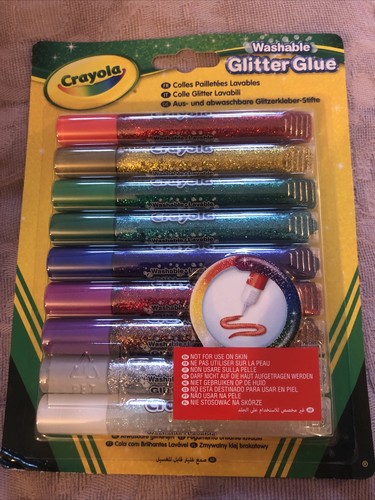 Crayola Washable Glitter Glue Pack Of 9 New Sealed