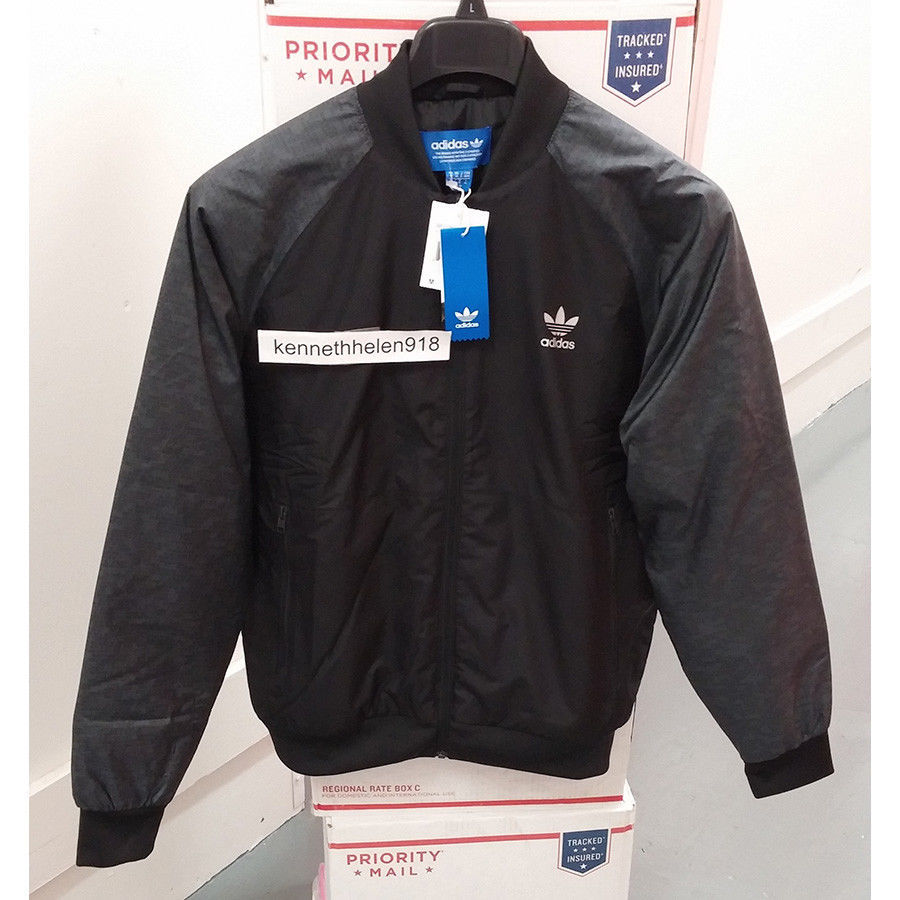 ADIDAS ORIGINALS SPORT LUXE MANTRA BOMBER JACKET COAT BLACK MENS