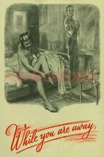 1941 WW2 USA UNITED STATES WOMEN LADY TOPLESS ARMY SOLDIER PROPAGANDA Postcard