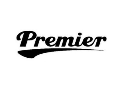 PREMIER Bass Drum vinyl Logo Sticker 8'' long. BLACK