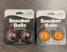 LOT OF 2 SNEAKER BALLS FRESH & CLEAN SCENT DEODORIZE SHOES LOCKERS GYM BAGS NEW