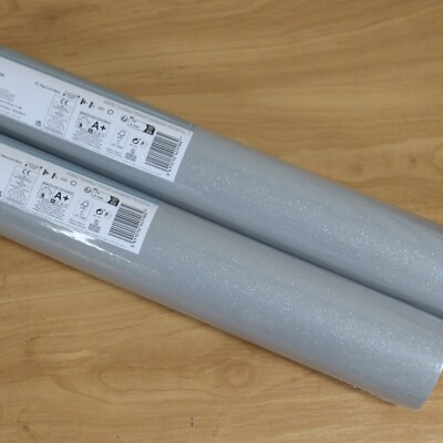 2 Rollen Uni Grau Tapete Glitzer Dicke Qualität Gratis Match Paste The Wall