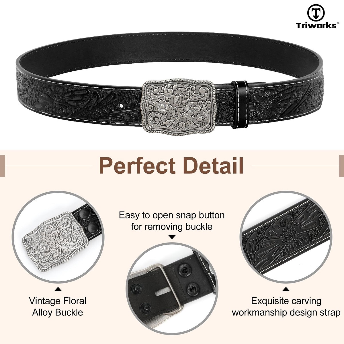 Western Belts for Women Men Cowgirl Cowboy Embossed Engraved 