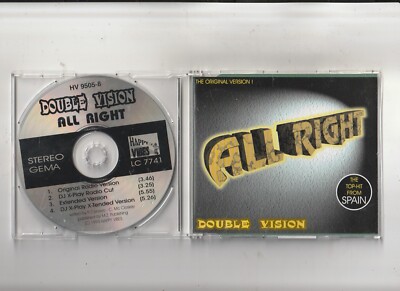DOUBLE VISION - ALL RIGHT - Maxi Single - Happy Vibes 1995, HV 9505-8