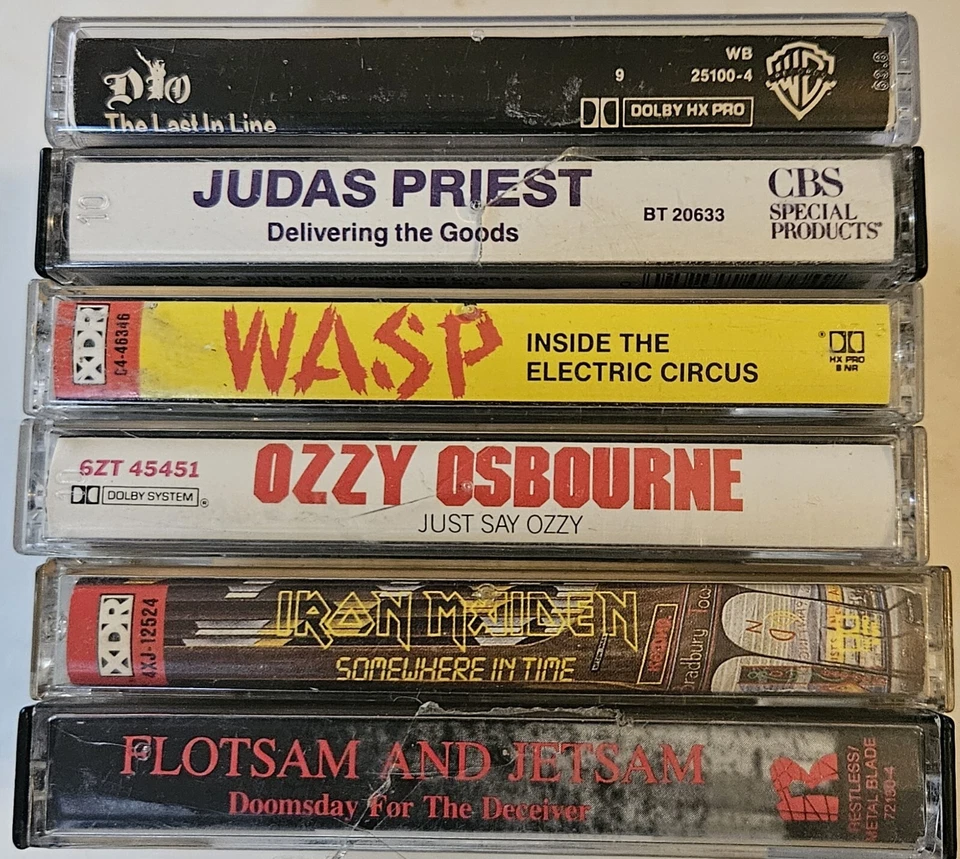Mini Lot of Heavy metal cassette tape Ozzy  W.A.S.P.  Iron Maiden  Judas Priest - Image 2 of 4