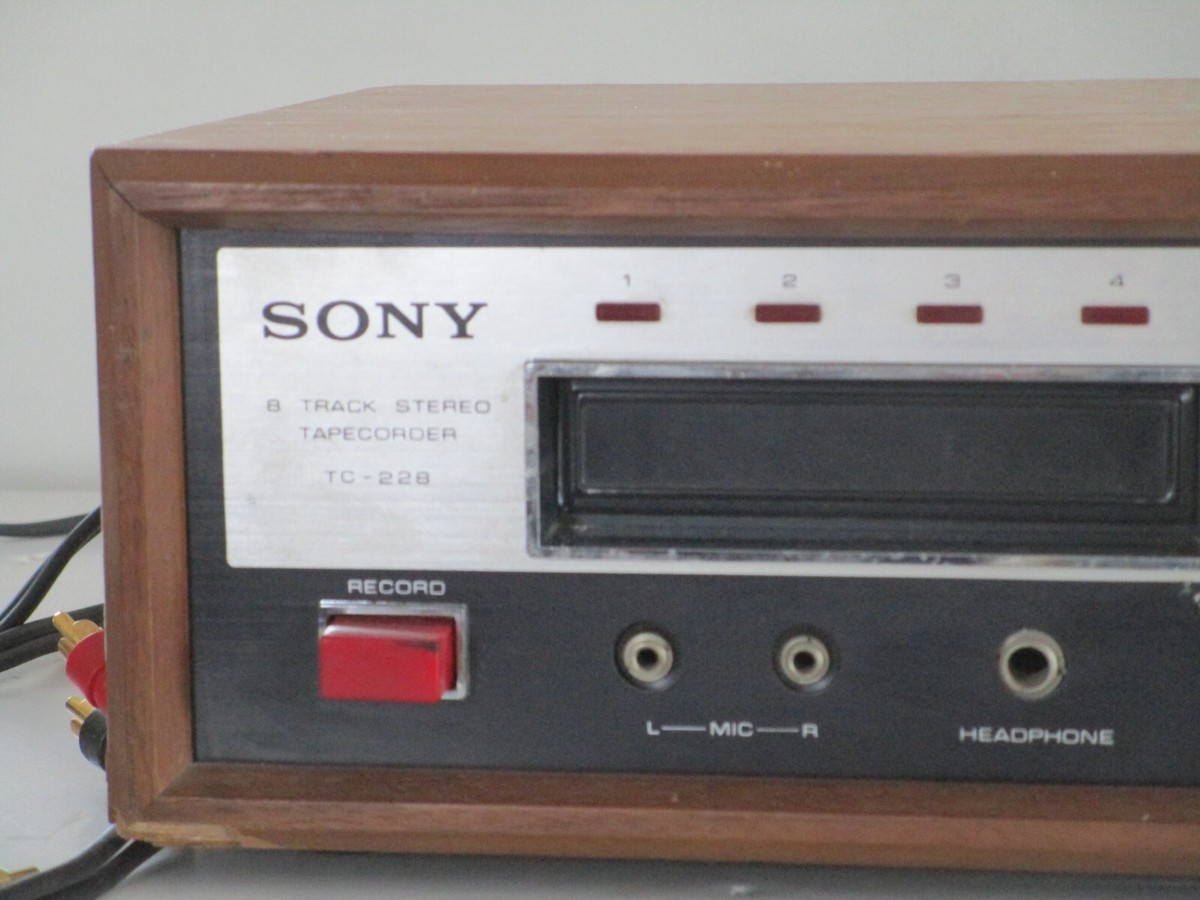 Sony TC-228 8 Track Tape Stereo Deck Tapecorder with Wood