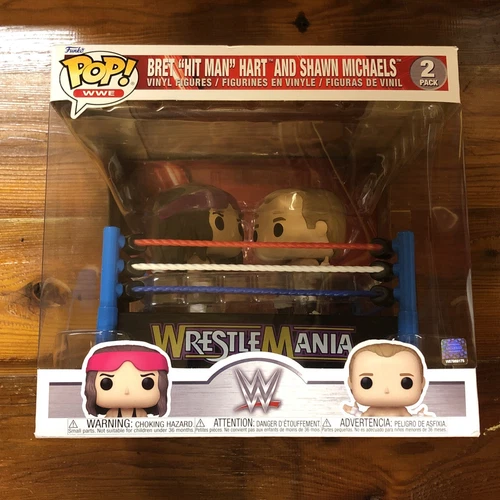 Bret Hart vs Shawn Michaels WWE Funko Pop! Moment Wrestle Mania 2 Pack NIB