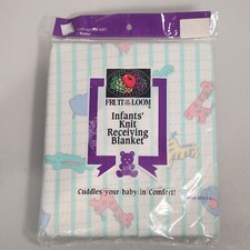 Vintage 1994 Fruit of the Loom Infants' Knit Receiving Blanket 30"x40" NEW