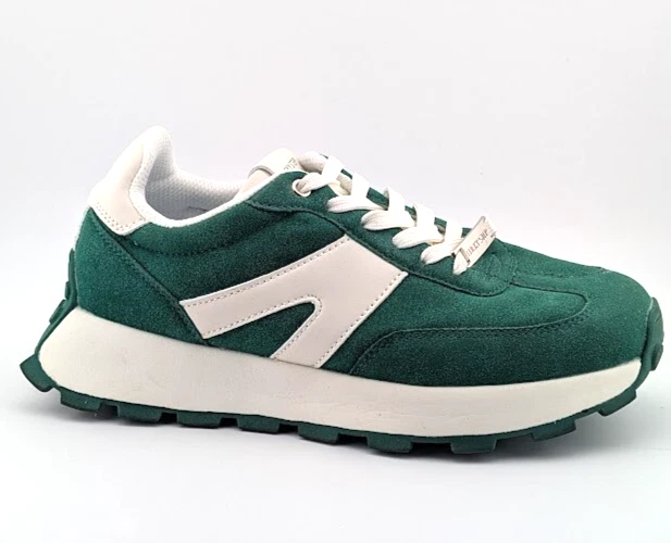 Lucky Step Women's Size 8M Retro Platform Sneaker in Green and White - Image 2 of 4