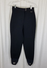 Vintage Edelweiss High Waist Stirrup Winter Ski Snow Pants Womens 12 80s Black