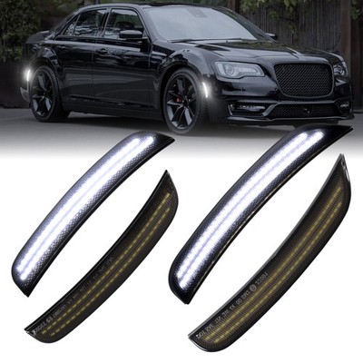 For 2015-2023 Chrysler 300 300C 300S 4x Front Rear Bumper LED Side Marker Lights