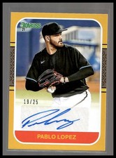 2021 Donruss #87S-PL Pablo Lopez Retro 1987 Signatures Gold #/25