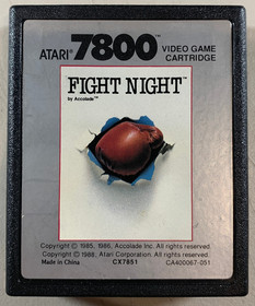 Tested Works 1988 Atari 7800 Fight Night Video Game Cartridge Only CX7851