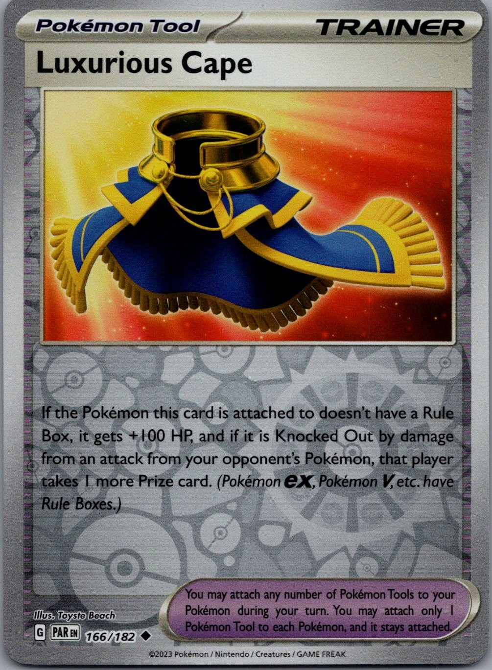 Luxurious Cape 166/182 UC Paradox Rift Pokemon Reverse Holo Near Mint