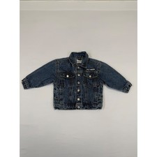 Harley Davidson Denim Blue Jean Jacket Kids Size 2T Embroidered Adjustable Waist