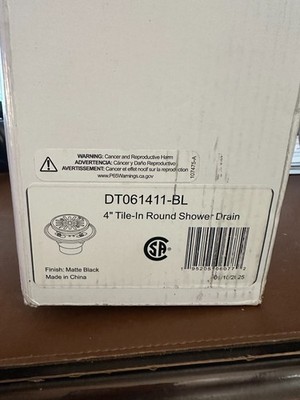 Delta DT061411 4'' Tile-In Round Shower Drain - Black