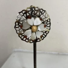 Vintage Mother Of Pearl Card/Picture Holder Stand Metal