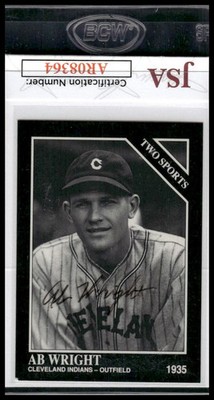 A.B. Wright Cleveland Indians Conlon Collection Signed Auto JSA