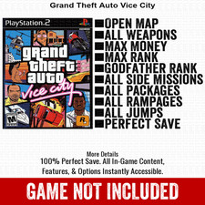 Grand Theft Auto Vice City 100 All Items PS2 Memory Card PlayStation