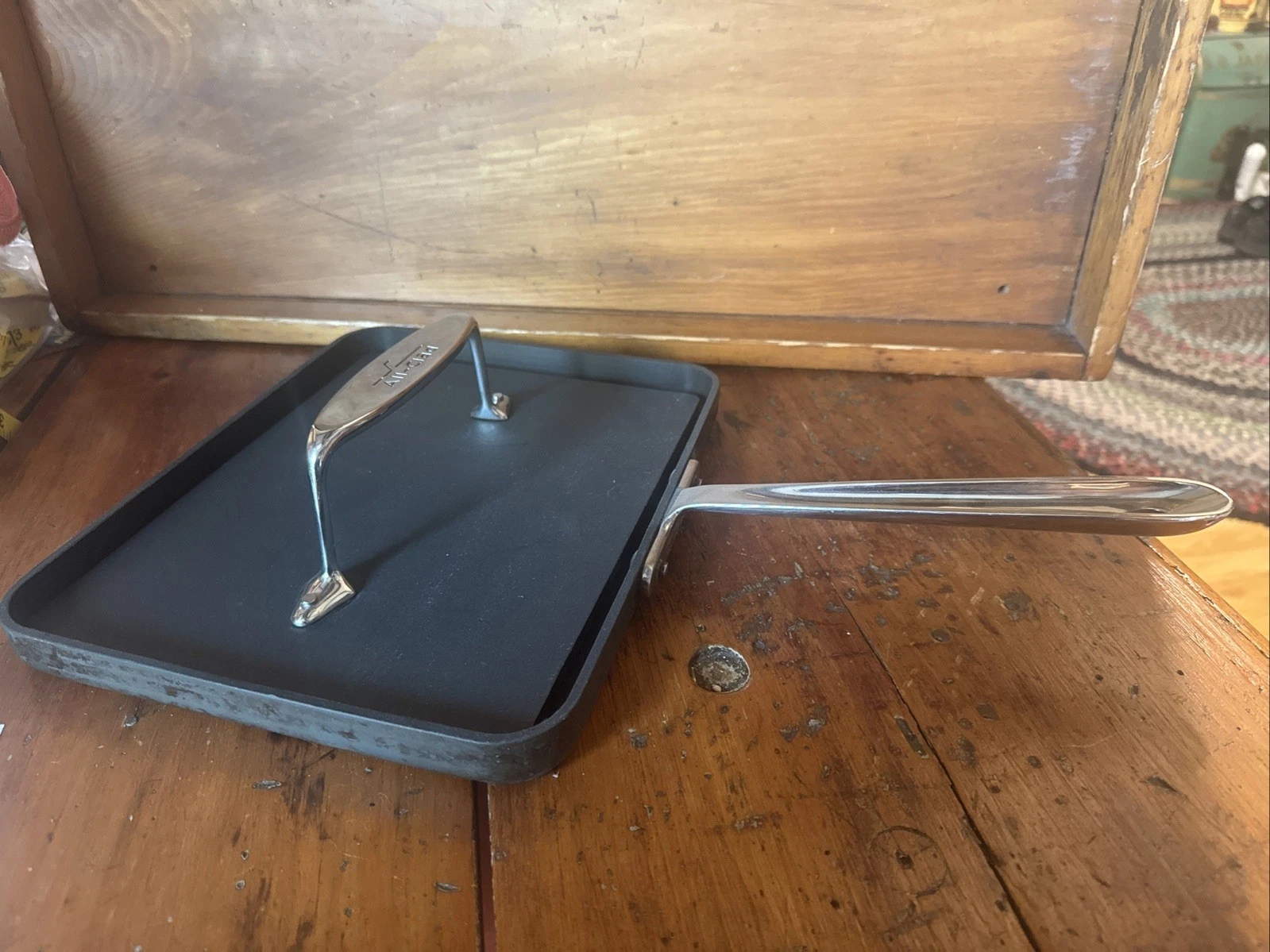 All-Clad 11 x 9” Pan and Panini Press Cast Iron Griddle used