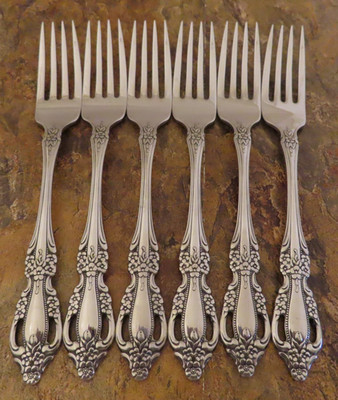 Oneida Raphael Set of 6 Dinner Forks Distinction Deluxe Stainless Flatware Lot N