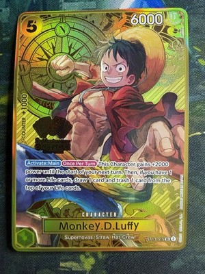 One Piece English ST13 2nd Anniversary Super Rare #015 gold Monkey.D.Luffy 