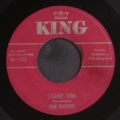 YORK BROTHERS: three o'clock blues / strange town KING 7'' Single 45 RPM