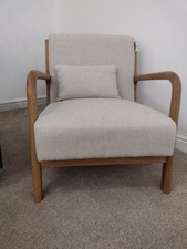 Mid Century Modern Armchair Vintage Style Danish Upholstered Seat Accent Chair