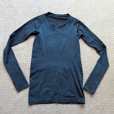 Lululemon Shirt Womens 6 Blue Swiftly Tech Long Sleeve Thumbholes Running Yoga