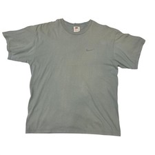 Vintage 90s Nike Embroidered Swoosh T-Shirt Grey Made in USA Single Stitch Large