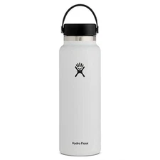 Hydro Flask Water Bottle 40 Oz White Insulated Stainless Steel Wide Mouth Flex
