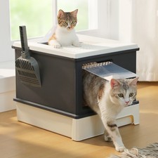 PAWZ Road XL Enclosed Cat Litter Box Toilet with Pull-Out Drawer Lid Scoop