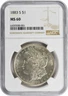 1883-S Morgan Silver Dollar MS60 NGC