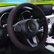 Pu Leather Steering Wheel Cover 3d Comfortable Anti-slip Leather Texture Cover
