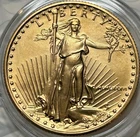 1986 1/2 oz Gold American Eagle $25 Coin in Plastic Capsule BU GC-002