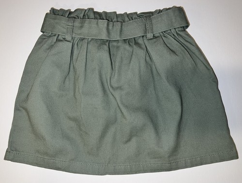 Isaac Mizrahi Girl's Skirt Size XS 4 Elastic Waist Belt Tie Green Sage NEW NWOT - Picture 4 of 16