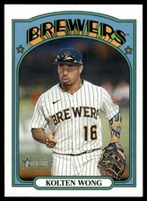 2021 TOPPS HERITAGE BASEBALL CARD KOLTEN WONG #628 MILWAUKEE BREWERS 6485