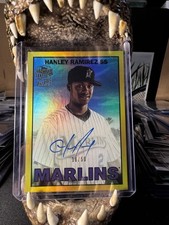 2025 Topps Archives Hanley Ramirez On Card Auto Gold Foil /50 Miami Marlins