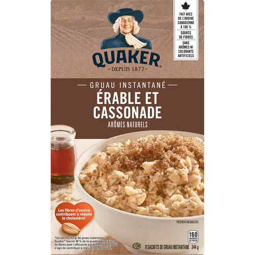 Quaker Instant Oats Maple and Brown Sugar Oatmeal, 8ct, 344g/12.1oz., - Afbeelding 5 van 5