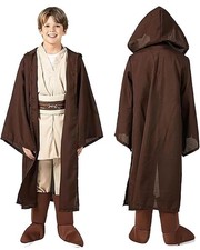 Kids Star Wars Obi Wan Kenobi Jedi Knight Cosplay Costume Boys Outfit Size 3-5t