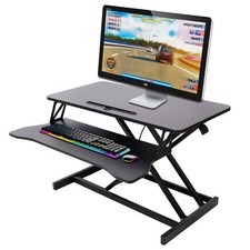 Adjustable Height Laptop Desk,Adjustable Sit to Workstation with Keyboard black