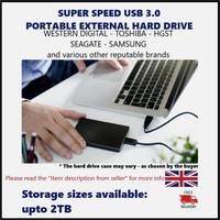 1TB PORTABLE EXTERNAL DRIVE HDD Xbox PC MAC PS4 USB3.0 - HGST WD Samsung Seagate