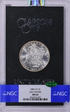 1883-CC Morgan Silver Dollar  GSA Hoard NGC MS 64 CAC  W/Box