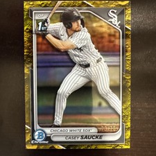2024 Bowman Draft Sapphire Casey Saucke Chrome Yellow 1st #13/75