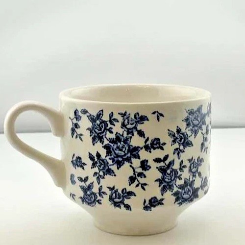 Churchill England Blue White Floral Coffee Tea Cup Mug Toasty Morning