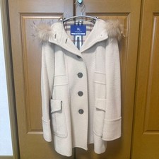 BURBERRY BLUE LABEL Fur Coat Wool Angora Blend 38