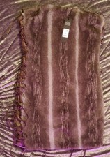 Fashion Nova Midnight Mink Faux Fur Striped Lace-Up Sleeveless Mini Dress Grey L