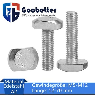 Hammerkopfschrauben M5 M6 M8 M10 T-Bolzen Edelstahl V2A T-Schraube Metrisch A2